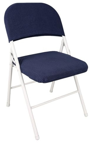 IGTOPS Stuhlhussen,Stretch Stuhlbezug,Klappstuhlbezug,Samt Klappstuhl SlipcoversAbnehmbar Waschbar Spannbezug für Esszimmerstühle Hochzeit Büro Bankette Partys Deko,Universal (1, Blau)