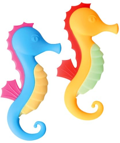 BABYHERO® - 2 anelli da masticare per bambini e bambini, in silicone igienico, sicuro e senza BPA, giocattolo da masticare colorato, aiuto per la dentizione e sollievo dal dolore durante la dentizione