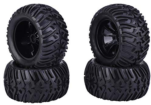 plplaaoo 4pcs RC Tire 125mm Ruote ruota in plastica ruota a maglia V Tipo di ricambio per auto telecomandata 1-10 scale una maniglia e prestazioni