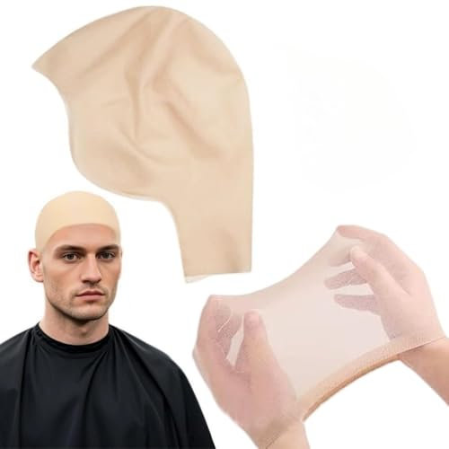 SDXCJY Set di calvi in lattice di alta qualità con 2 fodere elastiche in rete per parrucche, copertura realistica per la testa calva, ideale per cosplay, Halloween, trucco teatrale e feste in maschera