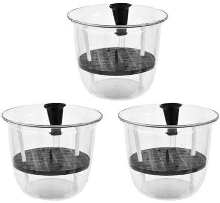Lot de 3 pots à arrosage automatique pour plantes d'intérieur, pot de violet africain, bande de coton auto-épaisse, Waterin avec plante