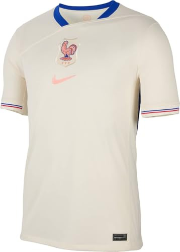 FFF 2025 Stadium Extérieur (Équipe Féminine) Maillot De Foot Replica Nike Dri-Fit pour Homme, Pale Ivory/Bright Blue/Lt Madder Root, FZ9023-110, XL