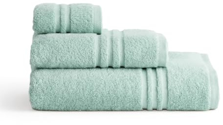 BOHEME Juego de 3 Toallas Premium Verde Agua con Toalla de Ducha