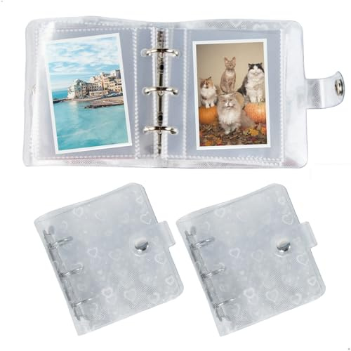 A8-Photo Album, Album Fotografici,Album per Fotocard A 3 Anelli, Raccoglitore per Carte, Chiusura Con Fibbia per Organizzare Carte Collezionabili, Fotocard K-Pop, 2 Pezzi