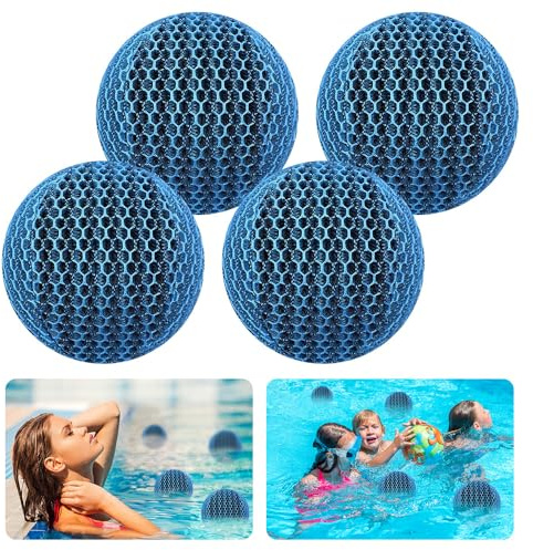DAJASD 4 stycken bubbelpool scum absorbtion, återanvändbar oljeabsorberande svamp, poolsvamp oljeabsorber bubbelpool, pol filterbollar, pooltillbehör för spa bubbelpool, badkar, poo, sp