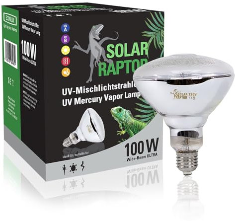 ECONLUX SOLAR RAPTOR UV Mischlichtstrahler, 100W, Metalldampflampe für Terrarien, Terrarienstrahler mit UV-A und UV-B Strahlung