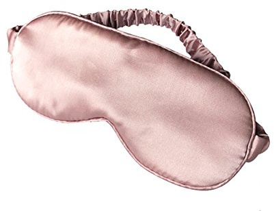 LULUSILK Mulberry Silk Sleep Eye Mask & Blindfold with Elastic Strap/Headband, Soft Eye Cover Eyeshade for Night Sleeping, Travel, Nap(Pink)