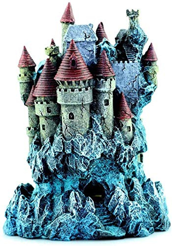 CLQ Schloss Aquarium Dekoration Handgemalt mit realistischen Details Aquarium Ornament