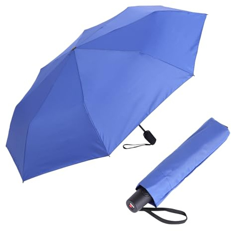 Knirps Regenschirm I.200 Medium Duomatic mit Schirmtasche I kleiner Taschenschirm mit Drucktaste I Regenschirm automatisch & kompakt I Taschenregenschirm leicht & sturmfest