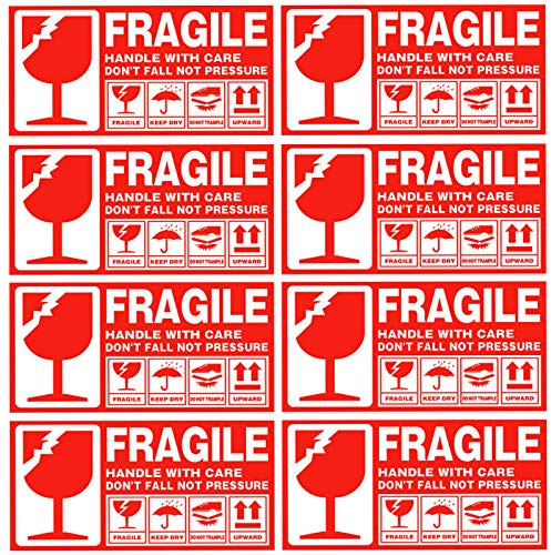 120Pcs Handle with Care Fragile Stickers Shipping Stickers Box Shipping Fragile Warning Sticker Box Packaging Label 50 x 90mm