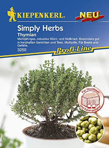 Kiepenkerl Profi-Line Thymiansamen, Simply Herbs, 3250 - Kräutersamen für ein mehrjähriges, robustes Würz- und Heilkraut mit Inhalt für 15 Pflanzen - Saatgut