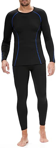 BenBoy sous-Vêtement Thermique Homme Sport Base Layer Respirant de sous-Vêtements Thermiques Chaud Manches Longues et Pantalon pour Ski Running Randonnée
