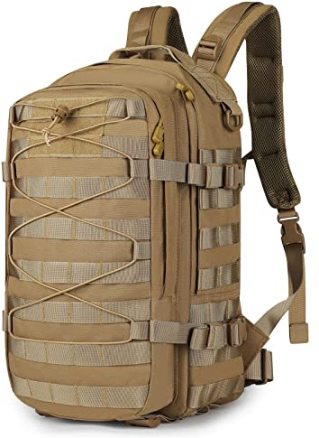 HUNTVP 20L Sac à Dos Militaire Tactique Multifonction Molle en Plein air Multifonctionnelle Sac à Dos système pour Randonnée Trekking Cyclisme de Fitness(Marron)