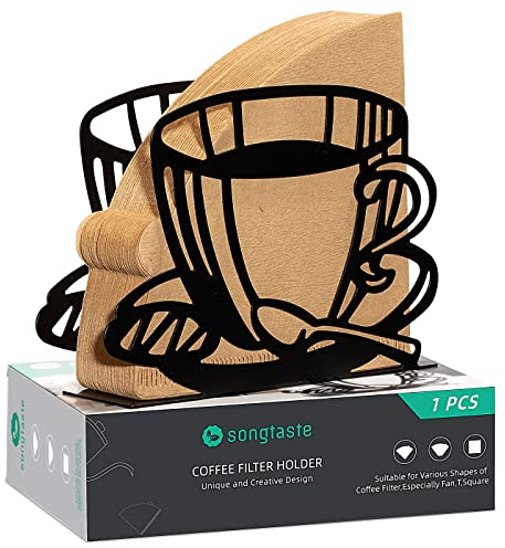 1 PCS Coffee Filter Holder,Coffee Paper Storage Rack Coffee Filter Paper Container Stand for Fan-shaped,T-shaped,Square-shaped Over Paper Filters,Good for Home Kitchen Restaurant Picnic Party wedding