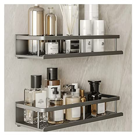 GLigeT Storage Rack Toilet Washstand Double Layer Simple Storage Rack Kitchen Counter Metal Storage Rack Wall Perforated Storage Rack (Size : 50)