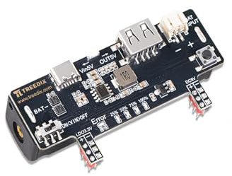 Treedix Breadboard Power Supply Module 3.3V 200mA 5V 2A Prototype Breadboard Equiped with USB Type-C Charging Port, Type-A Output Port and Rechargeable Battery's Stand, Charging Module for Arduino