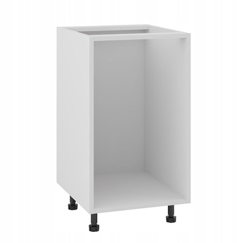 Laclar Unterbau-Küchenkorpus 45/82 zur Selbstmontage - 18 mm Möbelplatte - mit höhenverstellbaren Füßen - Maße 45x72x50,8 cm -mit Bohrungen für Blum/Metabox/GTV Schubladen - Weiß