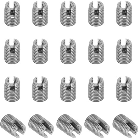 PATIKIL Självgängande gänginsats, 20 st M2,5 x M4,5 x 6 mm gänginsatser 303 rostfritt stål gängad adapter reducerare slitsad skruv reparation insättningar