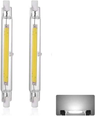 Generico R7S LED 118mm Dimmerabile, Lampada LED R7S 118mm 30 W Sostituisce Alogena J118 300 W, Bianco Freddo 6000K 3000LM, Senza Sfarfallio, 360° Luce Lineare COB LED Lampadina Proiettore, 2 Pezzi