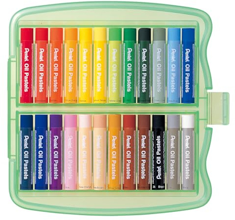 Pentel Boite de 24 oljepastellkrage, 10 mm olika färger ideal Scolaire