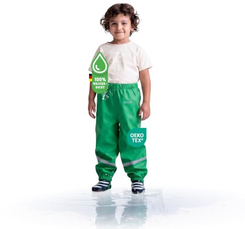 BMS Kinder Regenhose Softskin Buddelbundhose OekoTex Grün-98