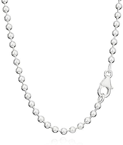 NKlaus 80cm Kugelkette 925 Silber elegante Halskette Breite: 3,0mm Collier 20g schwer 2502