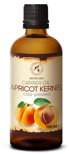 Apricot Kernel Oil 100ml - Prunus Armeniaca Kernel Oil - Italy - 100% Pure & Natural - Good for Skin - Hair - Body - Face Care - Beauty - Glass Bottle - Apricot Massage Oils