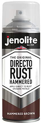JENOLITE Directorust Hammered Metal Spray Paint | BROWN | 400ml | Multi Surface Spray Paint For Metal | Hammered Finish Paint | All-in-One Primer, Undercoat & Topcoat | Apply Direct to Rust
