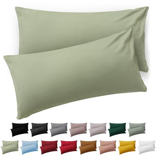 Blumtal Kissenbezug 50 x 70, 2 Stück - Oeko-TEX zert. Kissenbezüge 100% Mikrofaser in extra weich & waschmaschinenfest - Bezug Kissen 50x70 Hellgrün