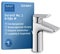 Duravit No.1 Waschtischarmatur, Größe M (Auslauf Höhe 117 mm), Wasserhahn Bad mit Zugstangen-Ablaufgarnitur, Waschbecken Armatur mit energiesparender FreshStart-Funktion, Chrom