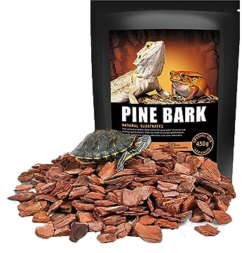 BNOSDM Reptile Cork Bark Substrate Bedding Tortoise Natural Cork Wood Chips Reptile Breeding Bedding Habitat Decor for Ball Python Lizard Snake Spiders Geckos Bearded Dragons Hermit Crabs （0.99LB）