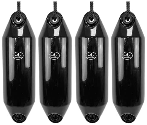 Hurricane Fenders Original Series Boat Fender PM02 48cm x 14cm (19 x 5) - Black - Pack Of Four