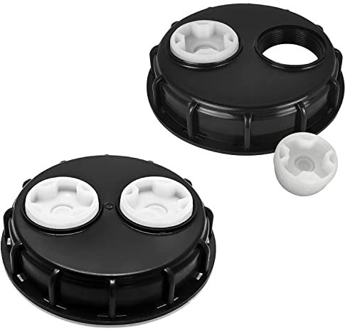 WOOLUCK® 2 Stück IBC Tankdeckel,IBC Wassertank Vented Deckel 163mm mit doppelten Entlüftungslöchern,IBC Tank Zubehör für 1000l Wassertank Regentonne,Container