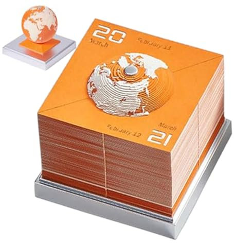 -Erdkalender 2024 – Kreativer -Kalender Aus Papier, Schnitzkunst, Notizblock, Tischkalender, Zeitmesser-Kalender, Abreißkalender-Skulptur, Skulpturen-Papier-Erdmodell, Desktop-Skulptur-Geschenk