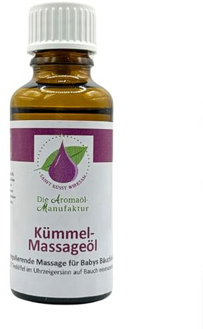 Die Aromaölmanufaktur KÜMMEL MASSAGEÖL für Babys 30ml - Wohltuende Baby Bauchmassage mit 100% natürliche Inhaltsstoffen, Babyöl