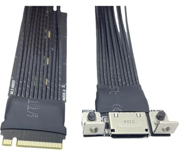 JMT M.2 NVMe M Key to Oculink 4i / SFF8611 Extension Cable PCIe4.0 X4 Gen3 4 Compatible with T10 / SAS-4 SFF-8612 (15cm)
