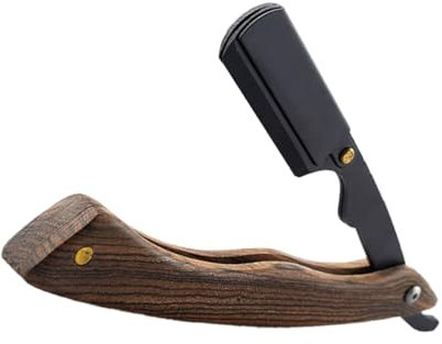 Baluue Edelstahl Vintage Friseurhalter Herren Rasierer Schnurrbart Barttrimmwerkzeug Bartschneider Klemmstil Dreischichtiges Schneiden Ergonomischer Griff