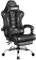 Yaheetech Gaming Stuhl Massage Gaming Sessel Ergonomischer Gamer Stuhl Bürostuhl Computerstuhl mit Fußstütze 90-135° Rückenlehne Gepolstert Gaming Chair Schwarz