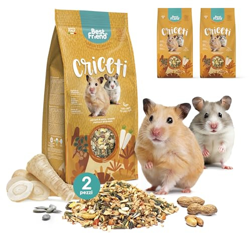 Best Friend Mangime Completo per Criceti con Semi di Zucca, Arachidi, Pastinaca Disidratata, Confezione da 2 pacchi. Mangime per Roditori con Ingredienti Naturali, Made in Italy