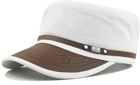 YAMEIZE snygg militär mössa för kvinnor män retro stjärna basebollkeps militärkeps fest resa solhatt utomhus, Beige, one size