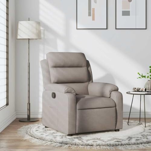 Refined Sillón reclinable de Tela Gris Taupe Empuje Manual Sin Masaje