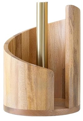 Soporte Para Rollos De Papel De Estilo Rústico - Estante Para Dispensador De Servilletas - Soporte para Rollos de Papel de Estilo Vintage de Madera para Encimera - para Baño Cocina Mesa de Comedor Arm