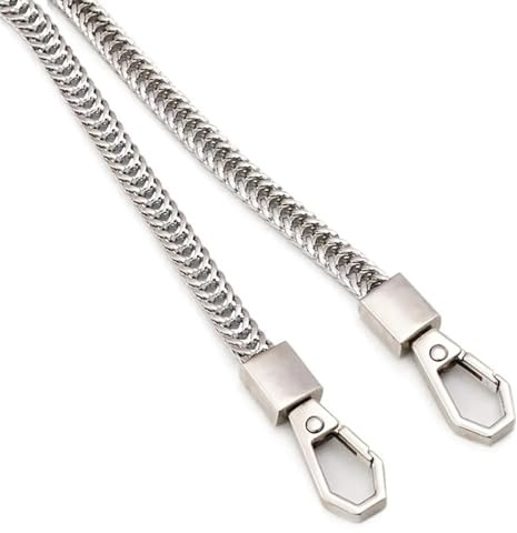 IOEUIWP Väskkedjor i metall för kvinnor, axelremmar 7 mm, handhandtag, kedja, ersättningsbälte, tillbehör för axelväska, väska, plånbok (silver, 40 cm)