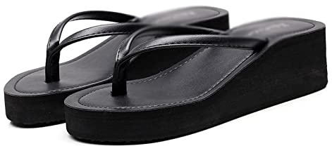 Pantofole da Donna Summer Women Slifors Summer a Cuneo a Cuneo Infradito da Donna Pantofole Beach Clip Bottom Clip-on Casual Home sliforschwarz, 4.5 UK