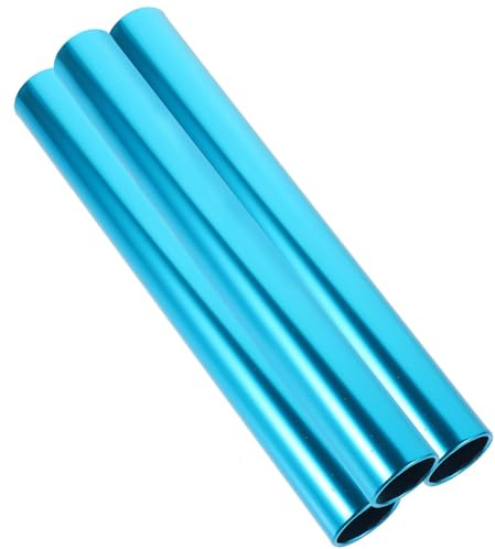 Beavorty Bastones de Relevo de Aleación de Aluminio 3,8 Cm, Set de 3 Piezas Azules para Competición Escolar, Palancas Ligeras para Carreras de Pista y Campo, Suministros Deportivos
