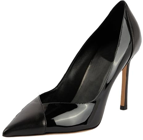Gueploer Décolleté con Tacco Alto da Donna, Stiletti a Punta, Classici Pumps Chiusi, Slip-on, Scarpe da Festa per Donne per Ufficio e Ballo,Nero,45 EU