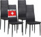 ALBATROS Esszimmerstühle 4er Set Milano, Schwarz - Edles Italienisches Design, Kunstleder-Bezug, bequemer Polsterstuhl - SGS geprüft - Moderner Küchenstuhl, Stuhl Esszimmer