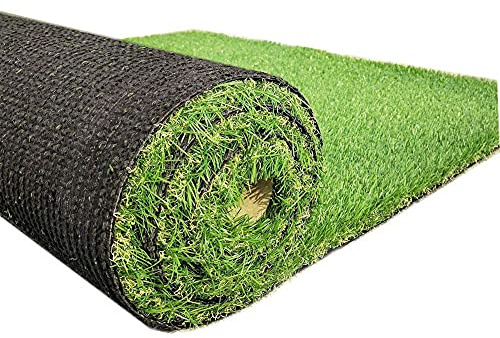 Premium Artificial Turf Grass 4x7 Ft 4-Tone 0.8 Pile Height, Durable Astroturf Fake Grass Rug, Synthetic Grass for Dogs Potty Indoor Outdoor Landscape with Drainage Holes