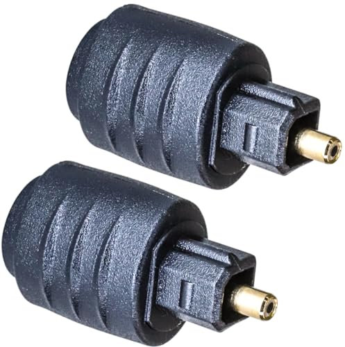 F Season RWM016-U 2pcs Black Mini Toslink Optical 3.5 mm Female Jack to Toslink Optical Audio Adapter