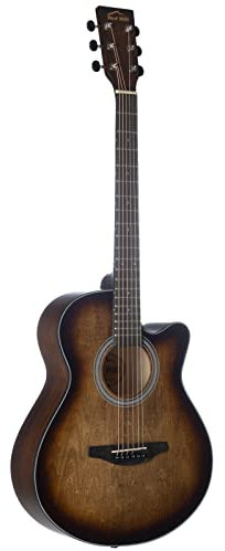 Red Hill H00LC Westerngitarre, Hand Rubbed Brown, Grand Auditorium, Cutaway, Linde Decke, X-Bracing, Linde Boden & Zargen, 20 Bünde, Kunststoff Sattel, 650mm Mensur, Composite Griffbrett, Chrom